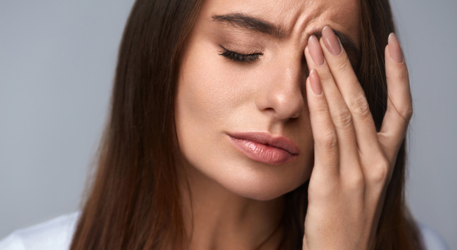 woman suffering from allergies